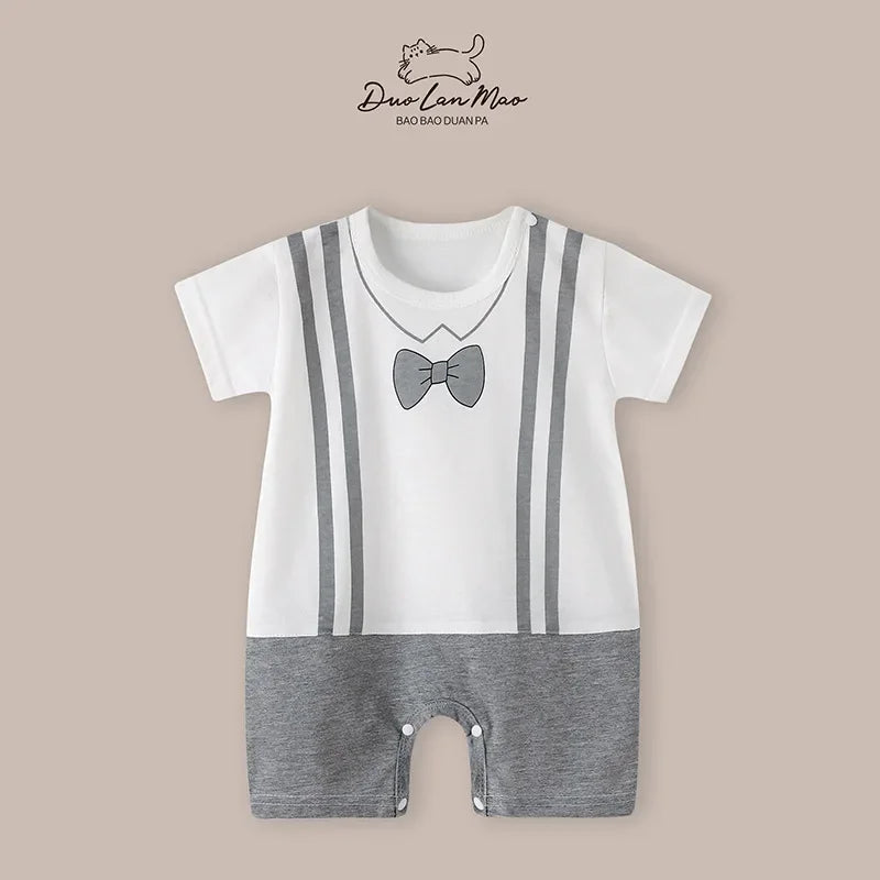 Baby Boys Summer Cartoon Rompers