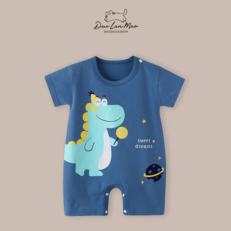 Baby Boys Summer Cartoon Rompers