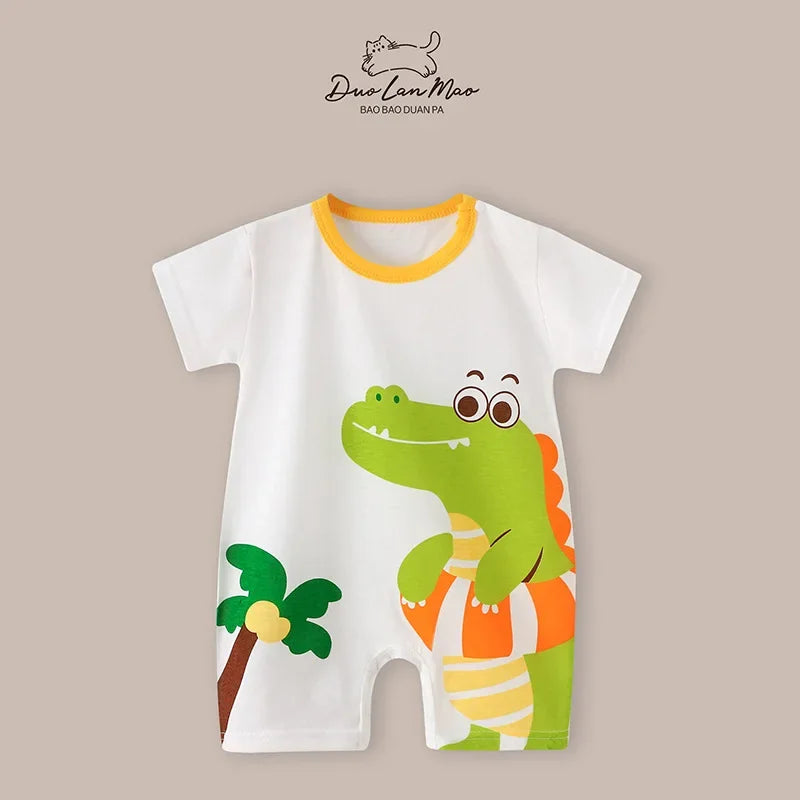 Baby Boys Summer Cartoon Rompers