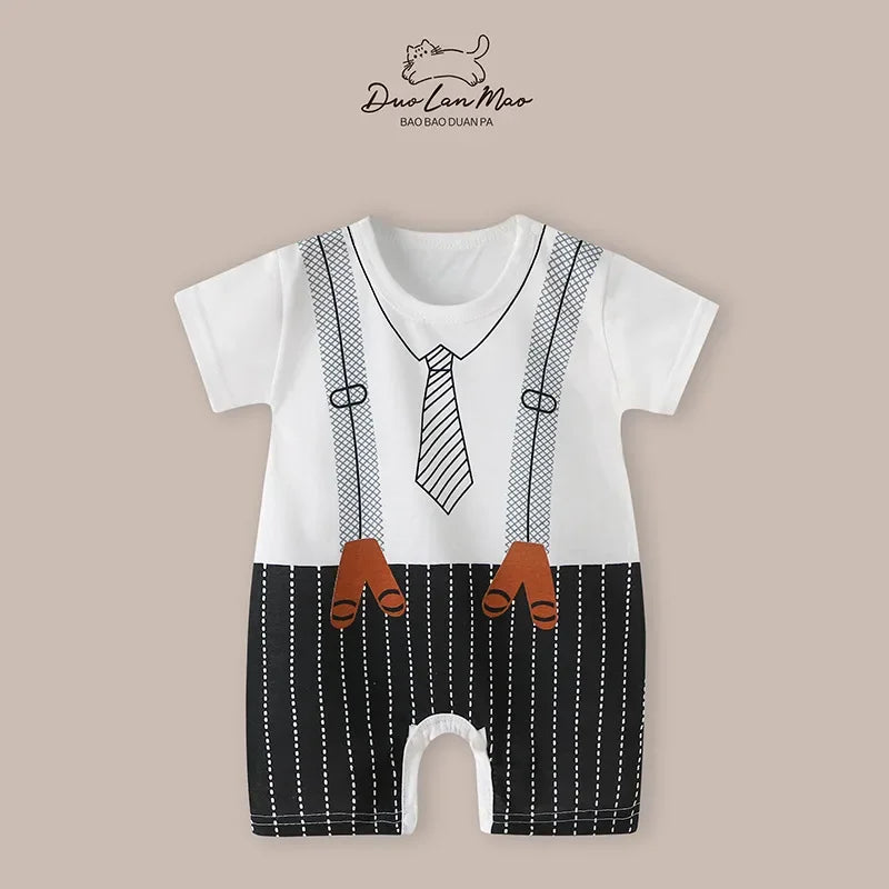 Baby Boys Summer Cartoon Rompers