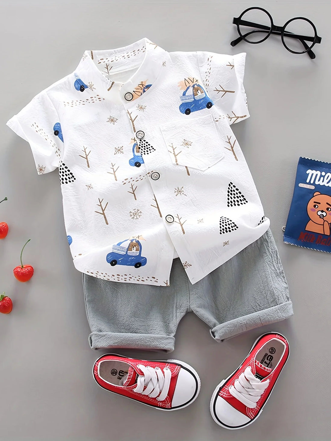 driving pattern short sleeved For Boys