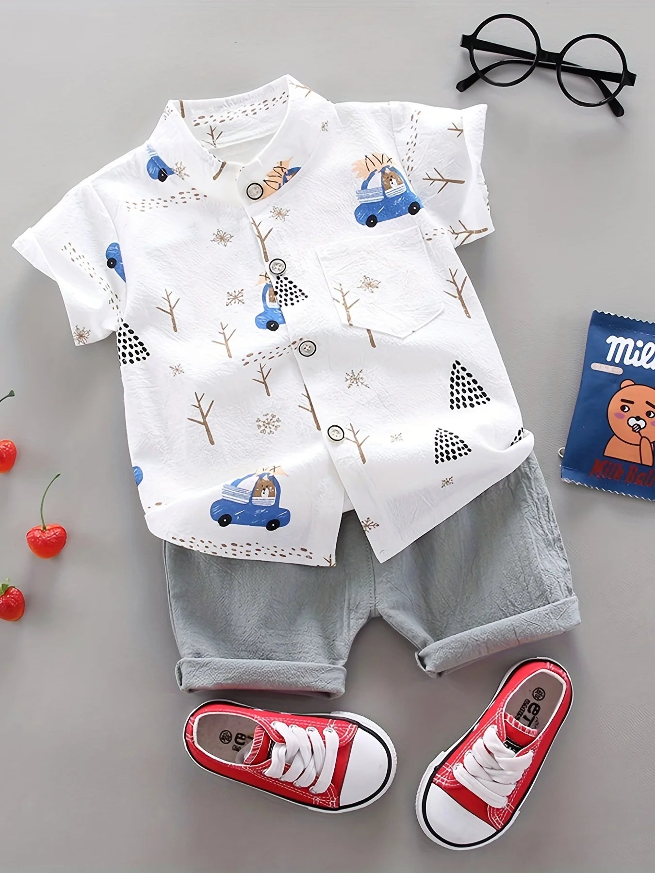 driving pattern short sleeved For Boys