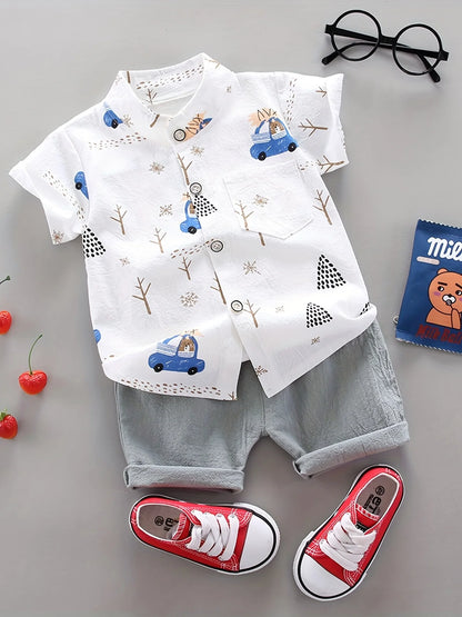 driving pattern short sleeved For Boys
