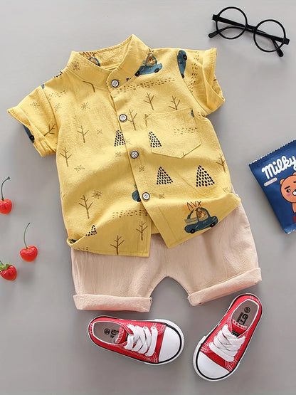 driving pattern short sleeved For Boys