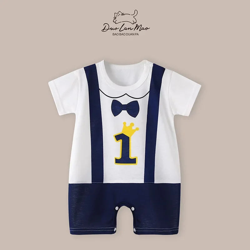 Baby Boys Summer Cartoon Rompers