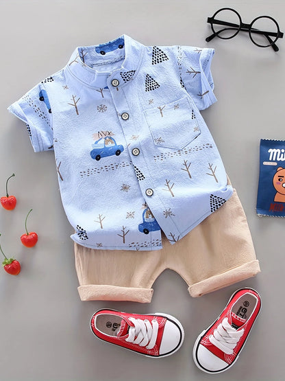 driving pattern short sleeved For Boys