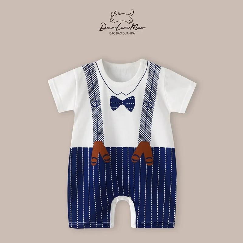 Baby Boys Summer Cartoon Rompers