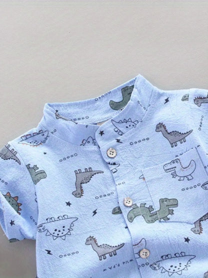 dinosaur pattern short sleeved For Boys
