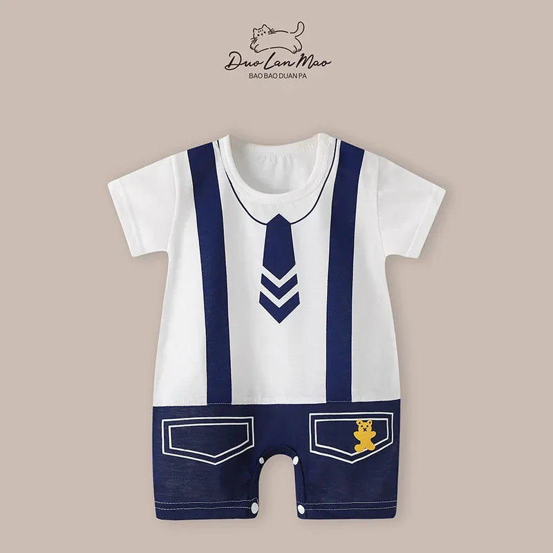 Baby Boys Summer Cartoon Rompers