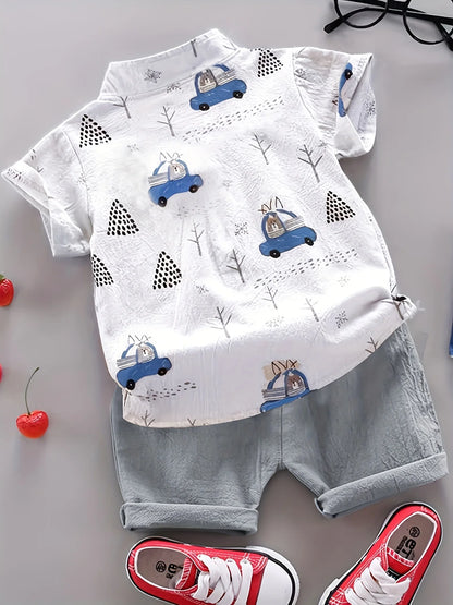 driving pattern short sleeved For Boys