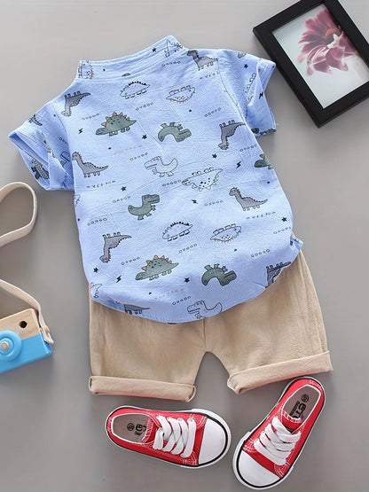 dinosaur pattern short sleeved For Boys