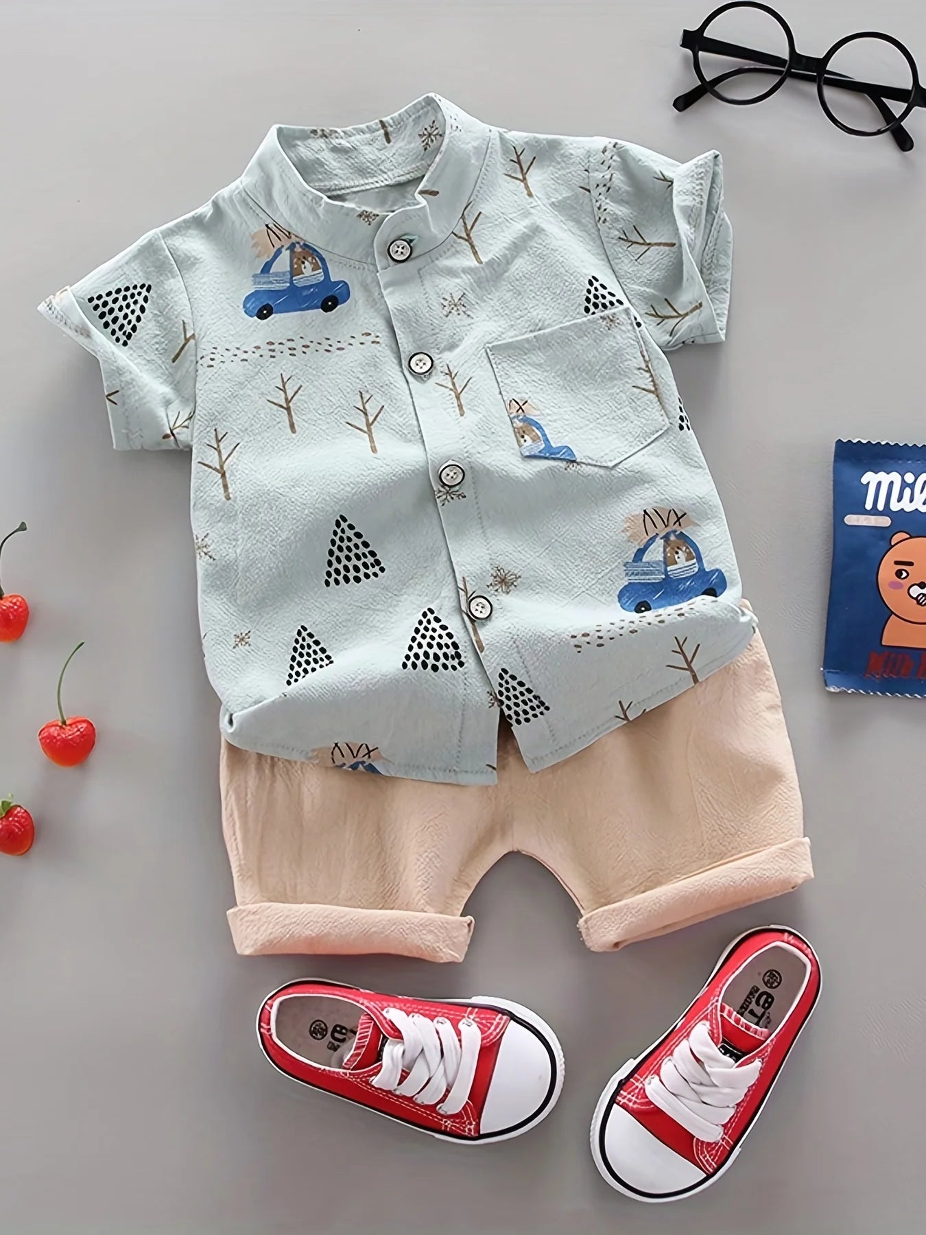 driving pattern short sleeved For Boys