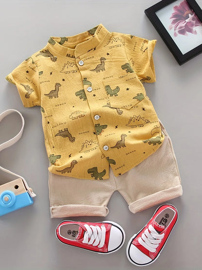 dinosaur pattern short sleeved For Boys